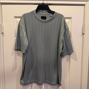 Men's Short Sleeve Ribbed Tee - Light Gray